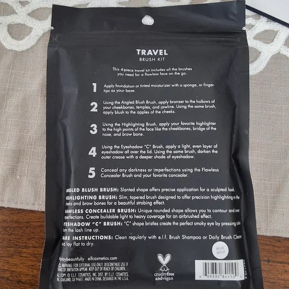 Clementine & Jane & E.L.F. NWT, Cosmetic Case & Travel Brushes - Picture 6 of 9